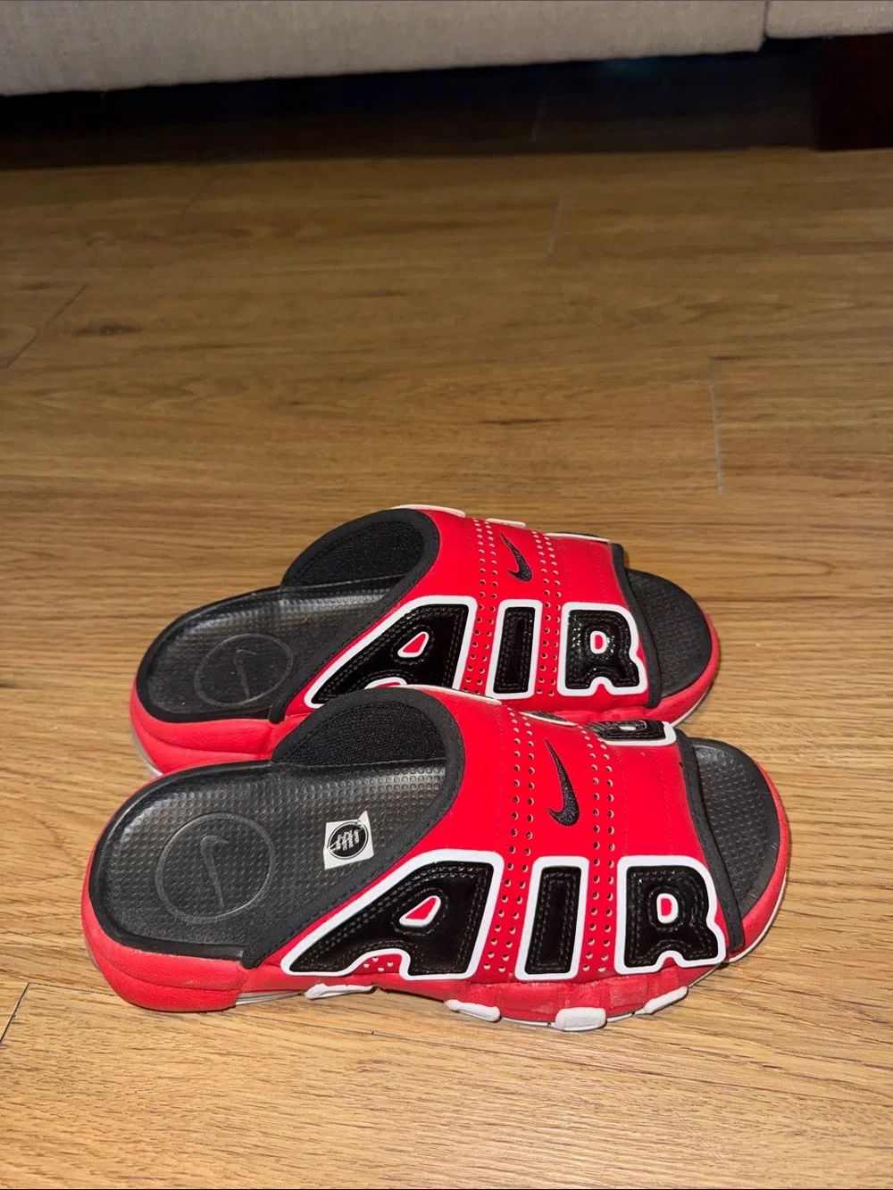 Nike Kids Red and Black Slide Sandals